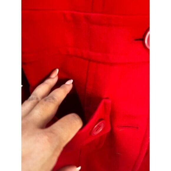 Anthropologie Tulle Red Wool Blend Fully Lined Jacket With Buttons Medium - Picture 5 of 7